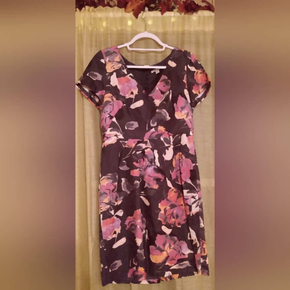 Banana Republic Watercolor Floral Cap Sleeve Dress